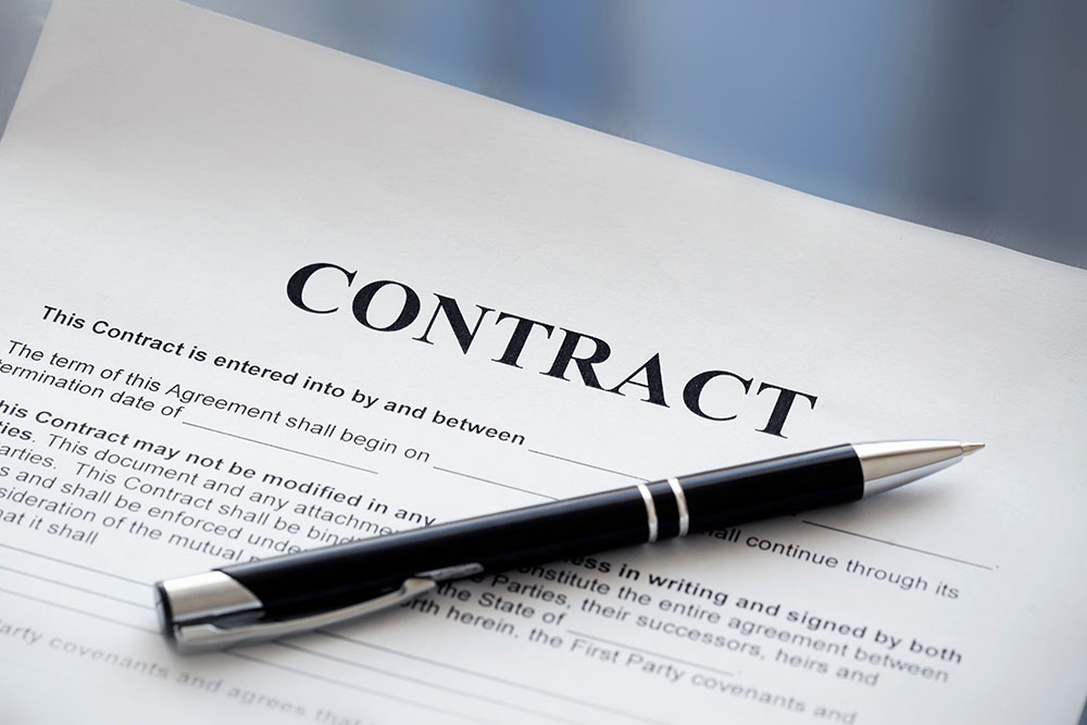 Pen on the contract papers